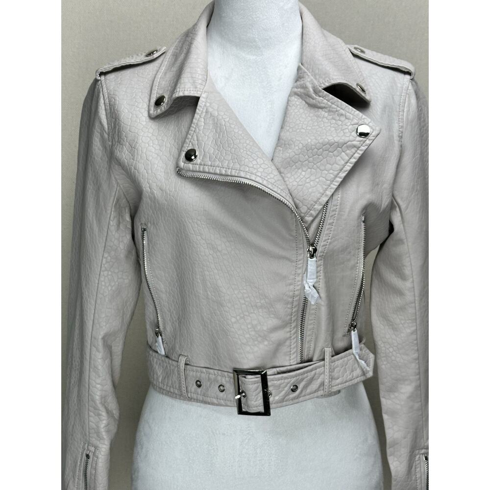 LA Coalition Vegan Leather Biker Style Jacket size S New With Tags